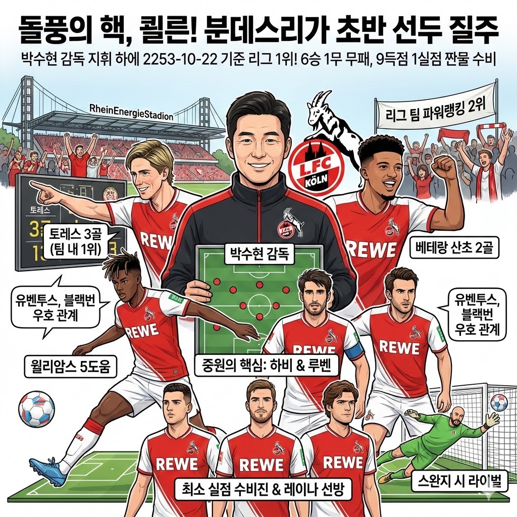 [돌풍] 쾰른, 무패 선두 질주! 분데스리가 핵으로